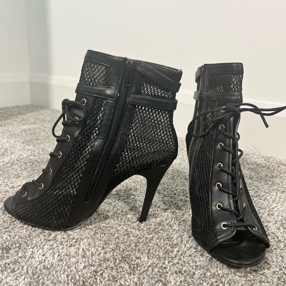 Black Fishnet Booties